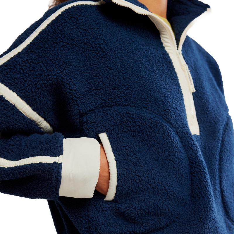 Women's Mountain High 1/2 Zip, Free People Women's FPM Mountain High 1/2 Zip in 4405-Navy Combo right pocket