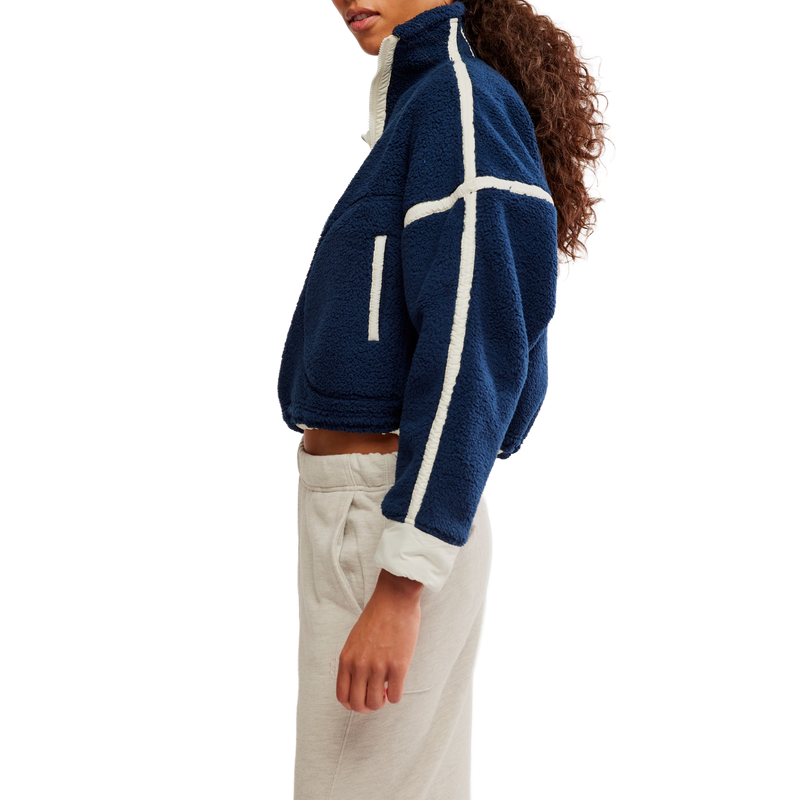 Women's Mountain High 1/2 Zip, Free People Women's FPM Mountain High 1/2 Zip in 4405-Navy Combo left