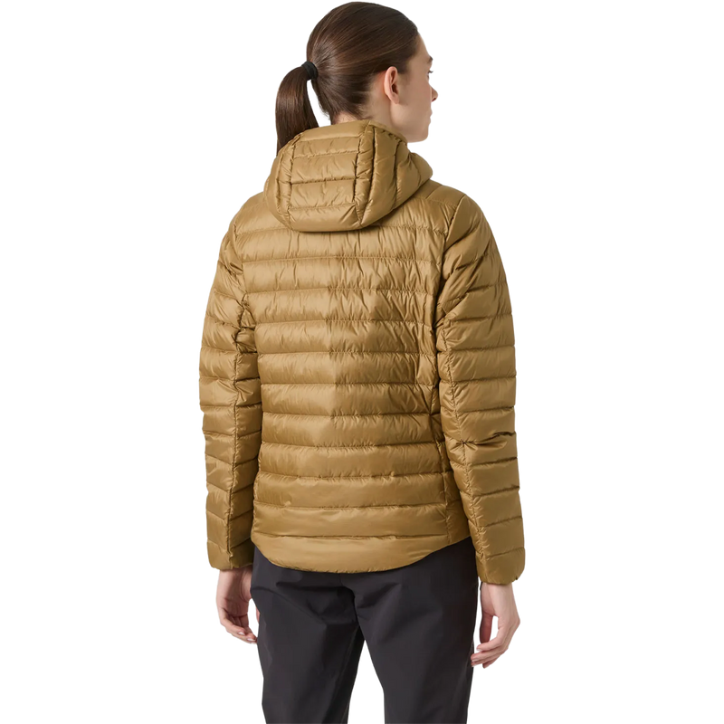 Helly Hansen Women's Verglas Hooded Down 2.0 in  Elmwood back view on model