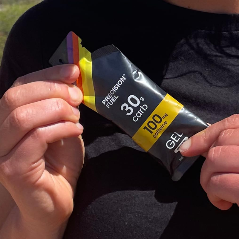 PF 30 Caffeine Gel, Precision Fuel and Hydration PF 30 Caffeine Gel in hand