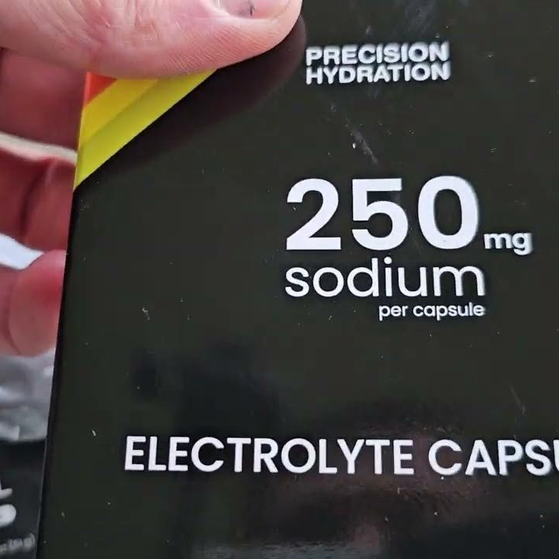 Electrolyte Capsules, Precision Fuel and Hydration Electrolyte Capsules pack in hand