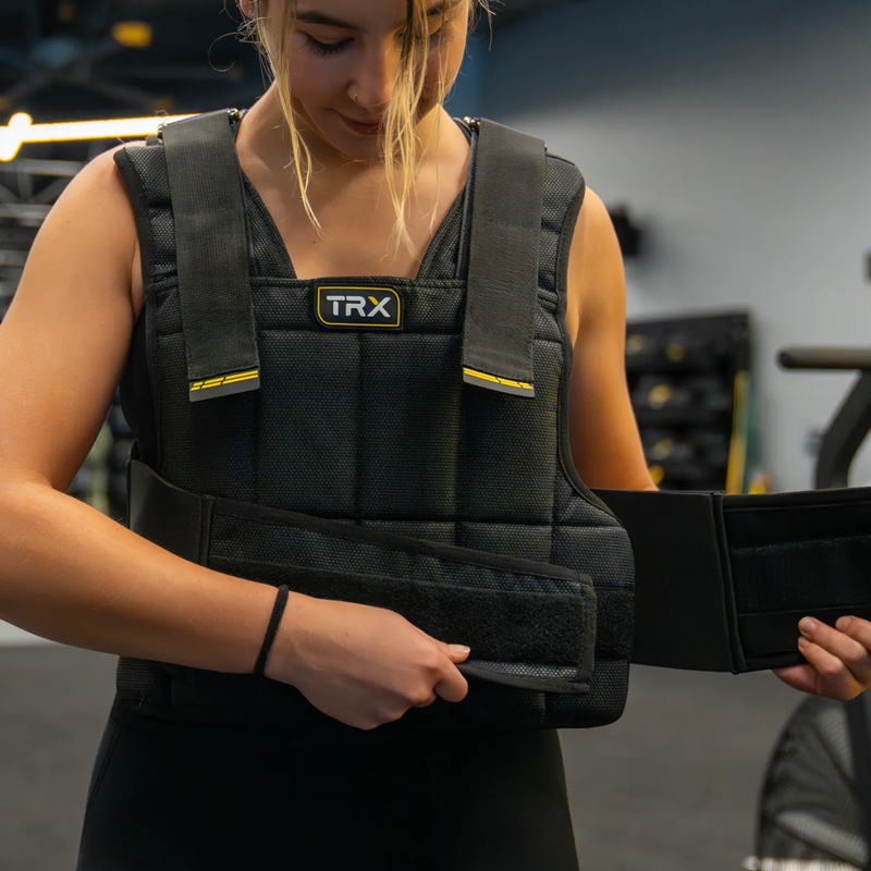 Hexgrip 20 lb Weight Vest, TRX Hexgrip Weight Vest waist velcro closure