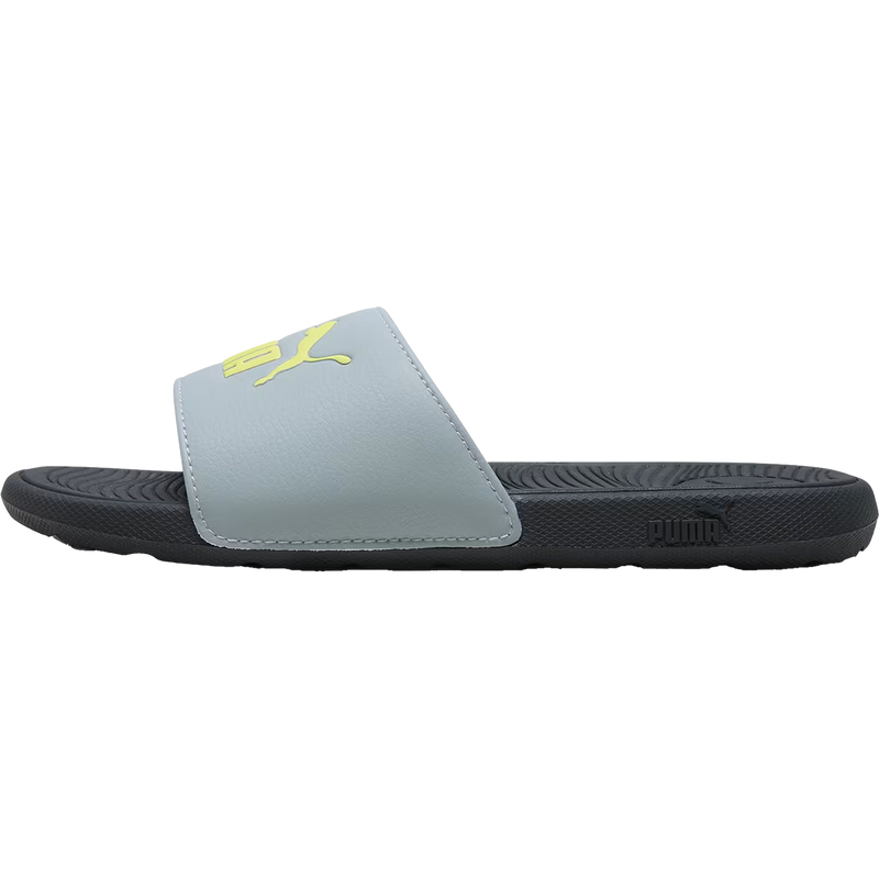 Youth Cool Cat 2.0, Puma Youth Cool Cat 2.0 in 26-Cool Mid Gray/Lime Sheen/Puma Black left profile