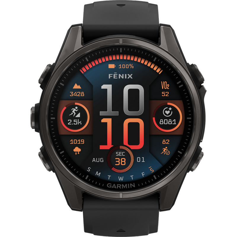 Fenix 8 Sapphire 43mm - Carbon Gray, Garmin Fenix 8 Sapphire 43mm Carbon Gray front