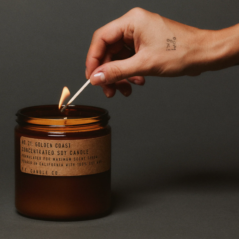 Golden Coast 12.5 oz, P.F. Candle Co. Golden Coast 12.5 with match