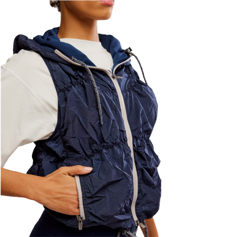 Women's Light Packer Hike Vest, FP Movement Women's Light Packer Hike Vest in 4405 Midnight Navy front right