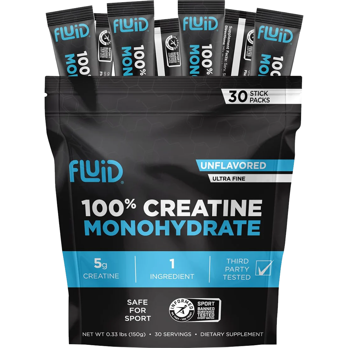 100% Creatine Monohydrate (30 Single Servings) alternate view