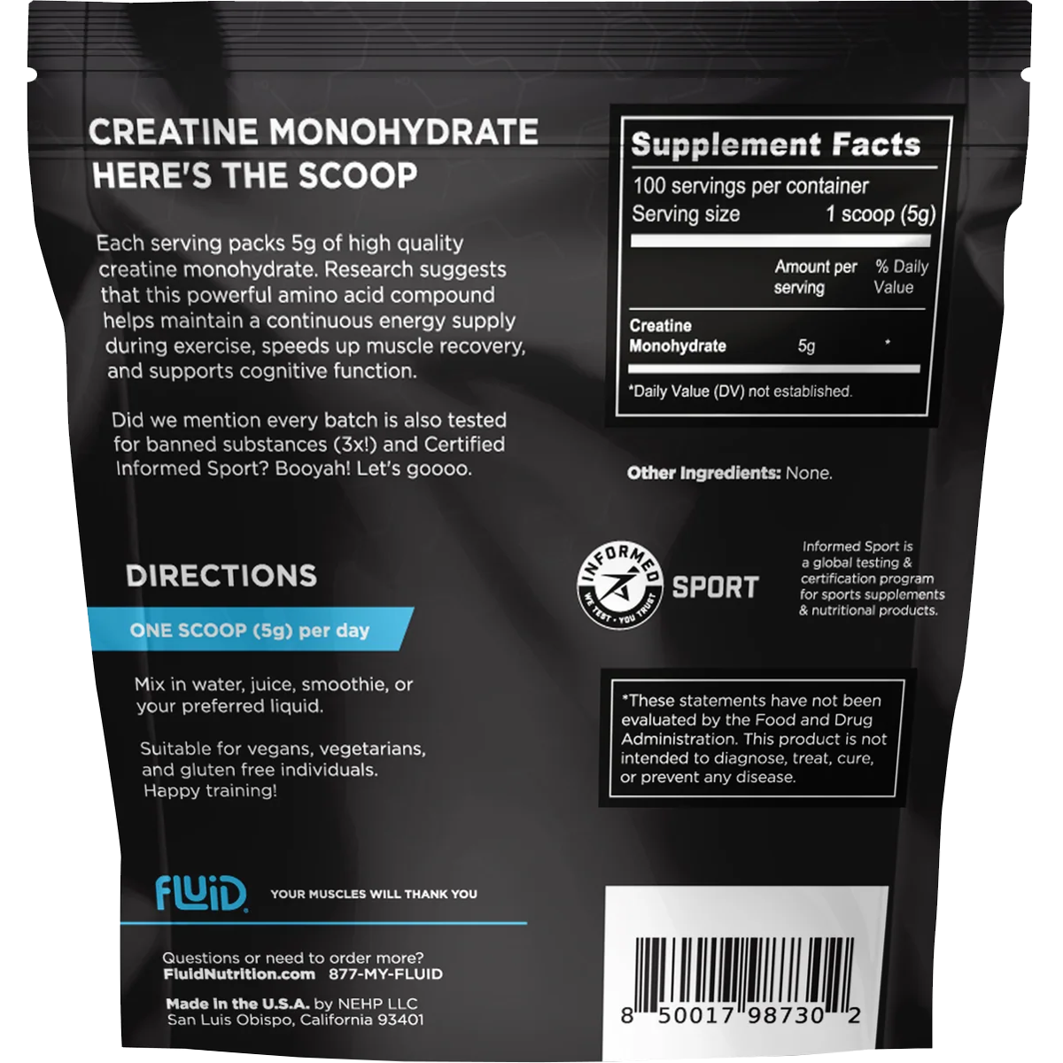 100% Creatine Monohydrate (30 Single Servings) alternate view