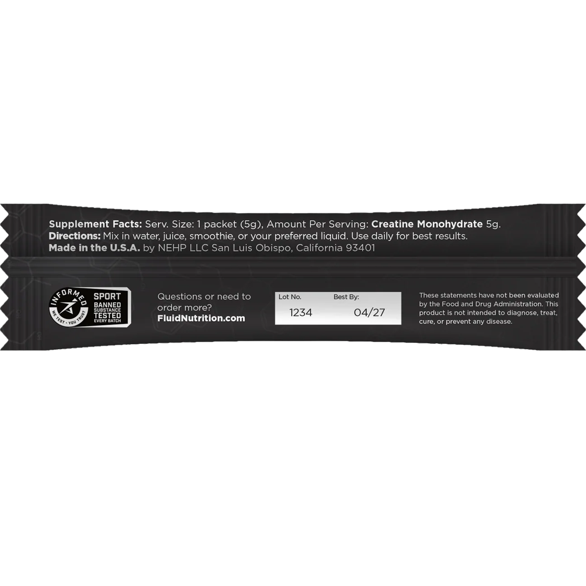 100% Creatine Monohydrate (30 Single Servings) alternate view