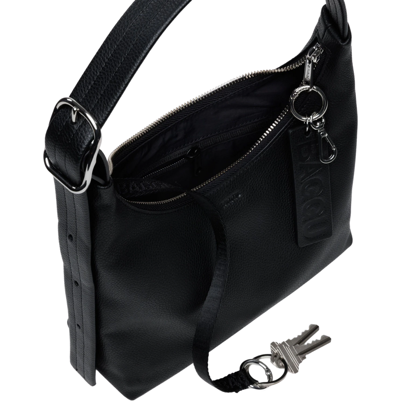 Mini Recycled Leather Shoulder Bag, BAGGU Mini Recycled Leather Shoulder Bag inside