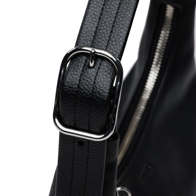 Mini Recycled Leather Shoulder Bag, BAGGU Mini Recycled Leather Shoulder Bag buckle