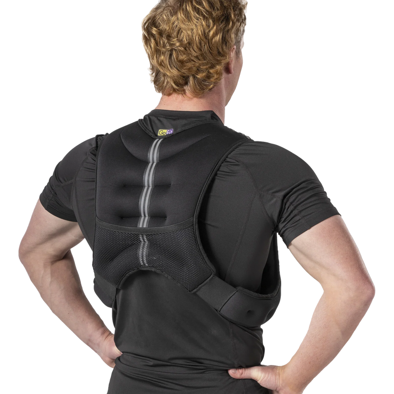 GoFit Neoprene 20 lb Weighted Vest, GoFit GoFit Neoprene 20 lb Weighted Vest Back on Model