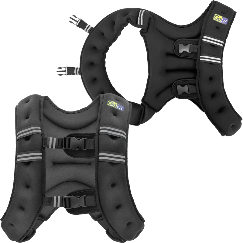 GoFit Neoprene 20 lb Weighted Vest, GoFit GoFit Neoprene 20 lb Weighted Vest Front and Back