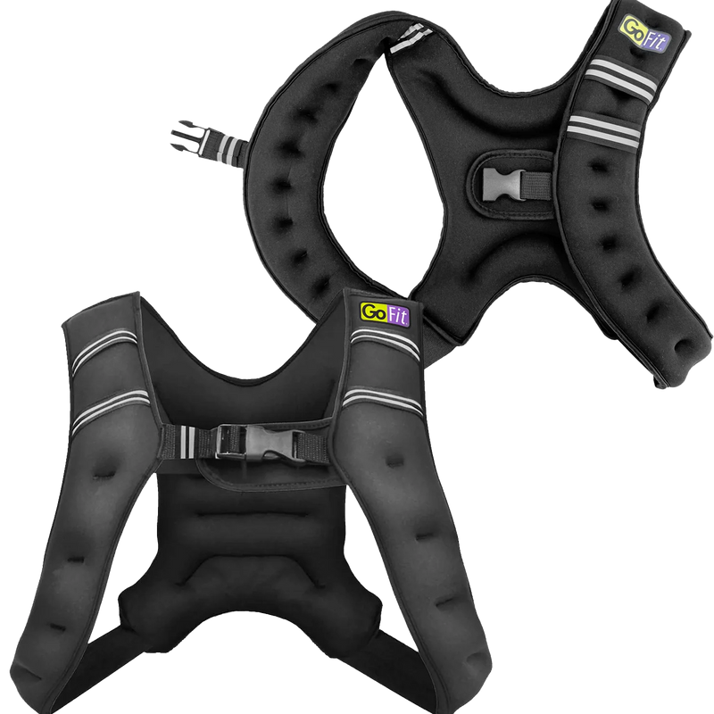GoFit Neoprene 10 lb Weighted Vest, GoFit GoFit Neoprene 10 lb Weighted Vest Pair Front and Back