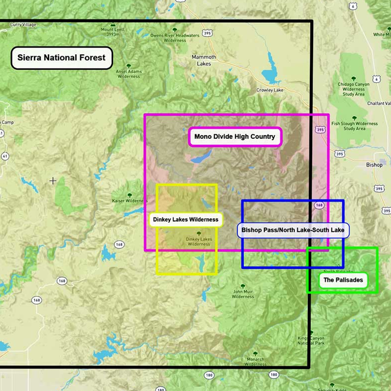 Bishop Pass, Tom Harrison Maps Bishop Pass coverage area