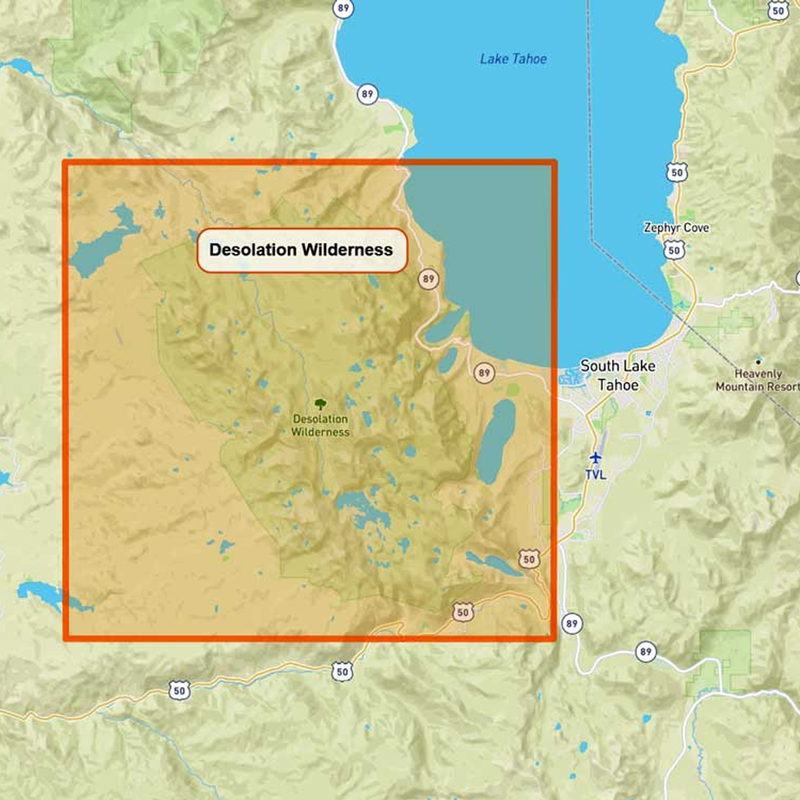 Desolation Wilderness, Tom Harrison Maps Desolation Wilderness area coverage