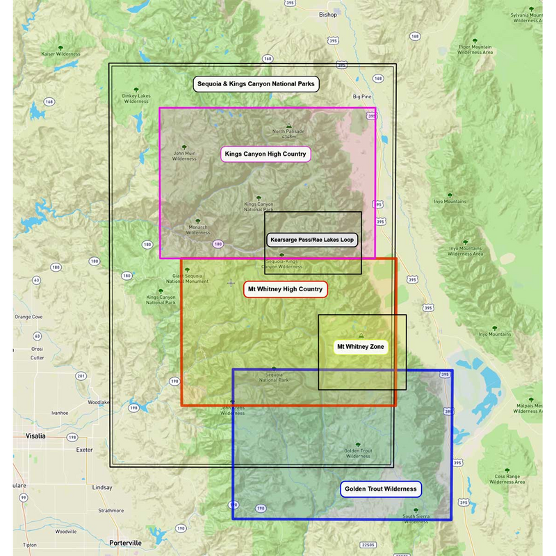 Mt Whitney High Country, Tom Harrison Maps Mt Whitney High Country coverage area