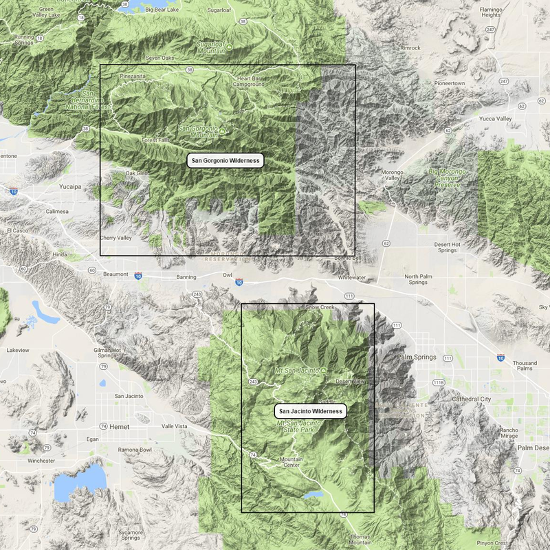 San Jacinto Wilderness, Tom Harrison Maps San Jacinto Wilderness coverage area