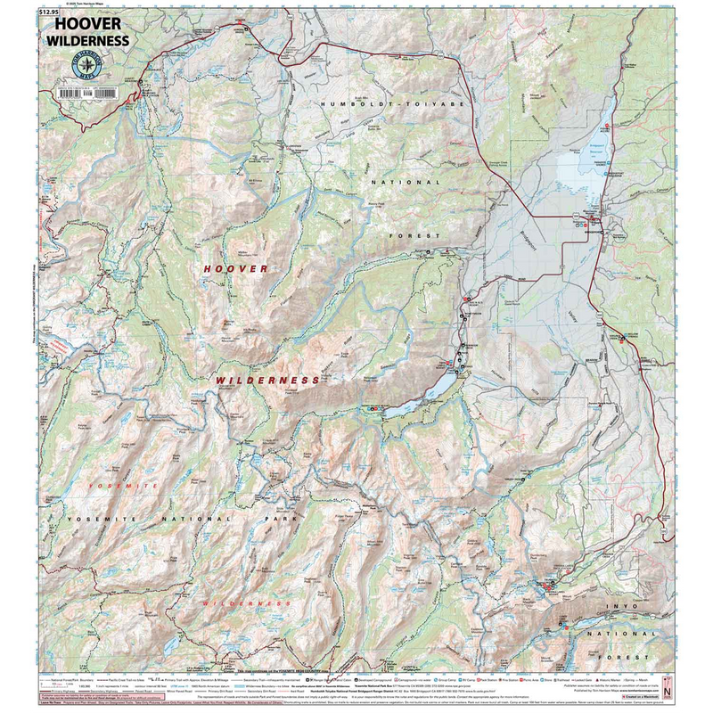 Hoover Wilderness, Tom Harrison Maps Hoover Wilderness detail