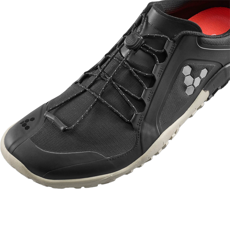 Men's Primus Trail 3 All Weather FG, VivoBareFoot Men's Primus Trail 3 All Weather FG in Obsidian top left toe