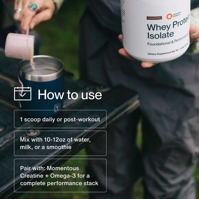 Whey Protein Isolate (25 Servings), Momentous Grass-Fed Whey Protein Isolate Powder how to use