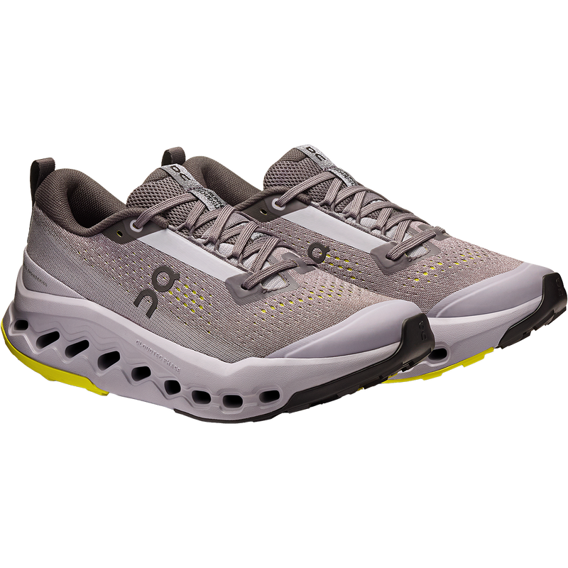 Women's Cloudsurfer Trail 2, On Women's Cloudsurfer Trail 2 in Iron Lilac pair right front