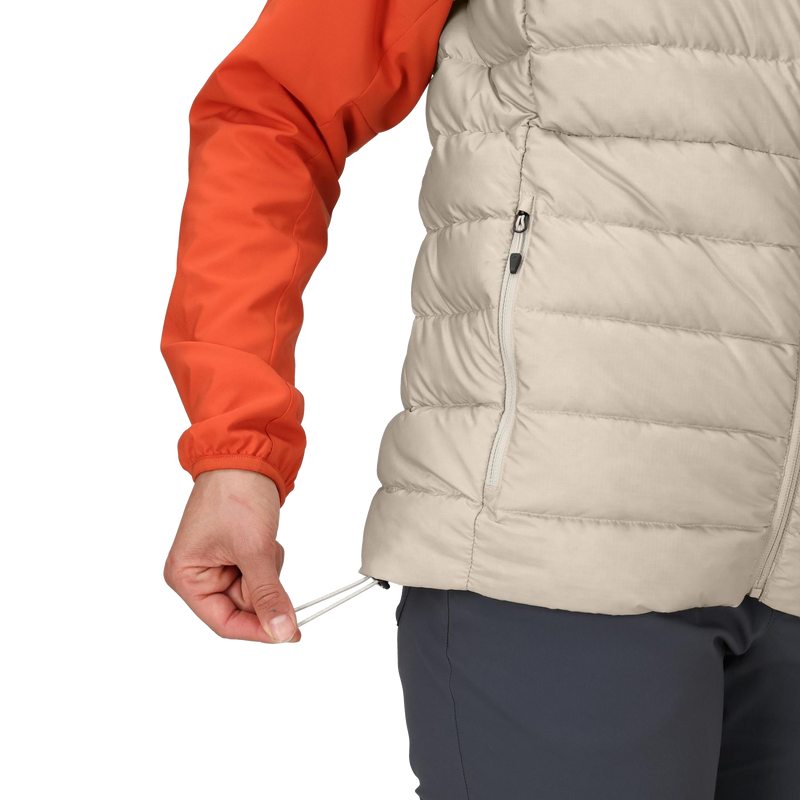 Women's Highlander Down Vest, Marmot Women's Highlander Down Vest in 24379-Birch Bark draw string