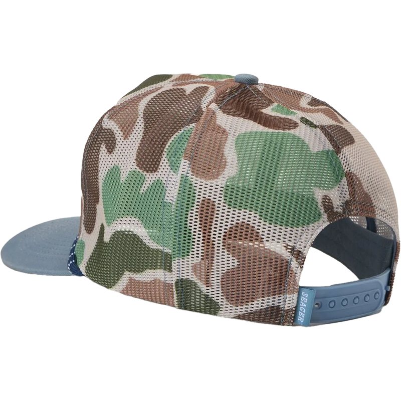 Men's Old Town All Mesh Snapback, Seager Men's Old Town All Mesh Snapback in Camo/Blue Back