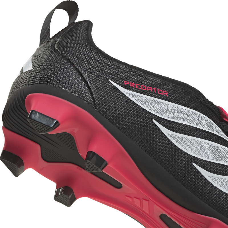 Youth Predator Club FT EL FG/MG, Adidas Youth Predator Club FT EL FG/MG in Core Black/Ftwr White/Lucid Red heel