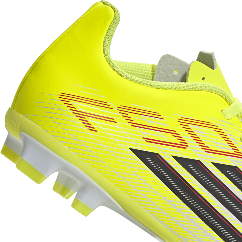 Youth F50 Club FG/MG, Adidas Youth F50 Club FG/MG in Team Solar Yellow 2/Core Black heel