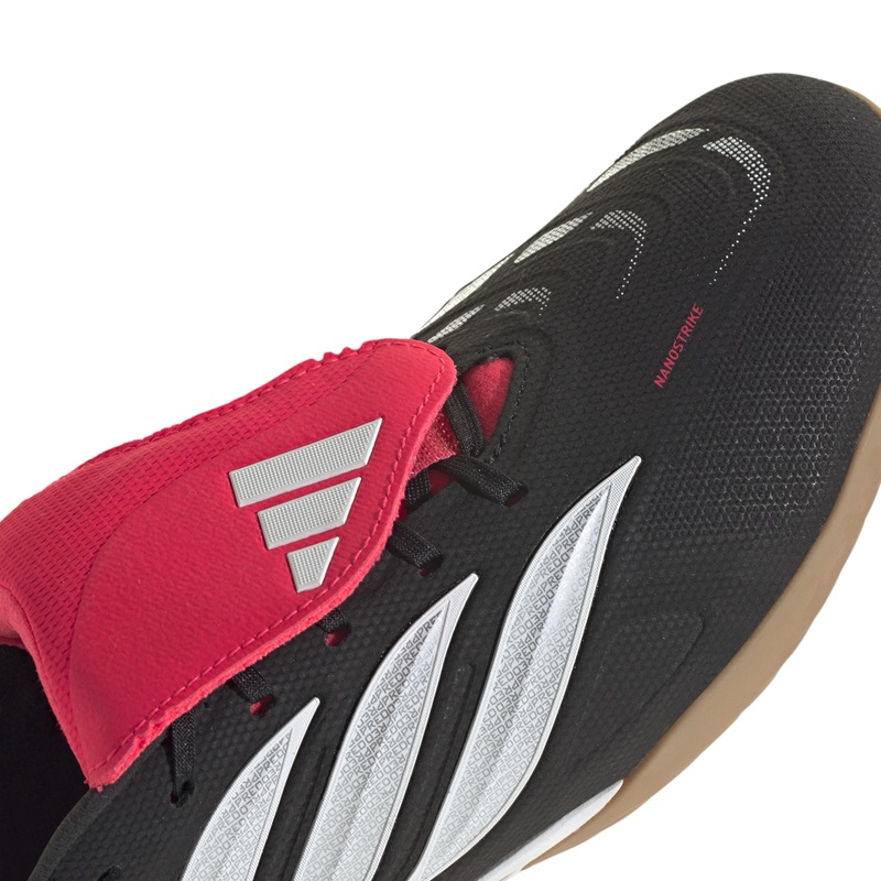 Predator League Fold-Over Tongue Indoor, Adidas Predator League Fold-Over Tongue Indoor in Core Black/White/Lucid Red toe
