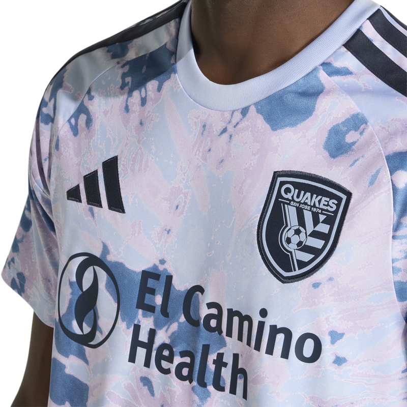 Men's SJ Earthquakes Jersey, Adidas Men's SJ Earthquakes Jersey Front Logos