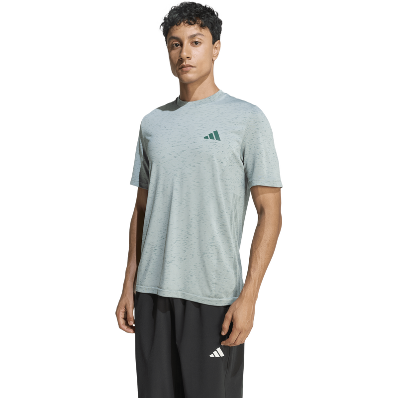 Men's Workout Essentials Seamless Tee, Adidas Men's Workout Essentials Seamless Tee 3/4 Front