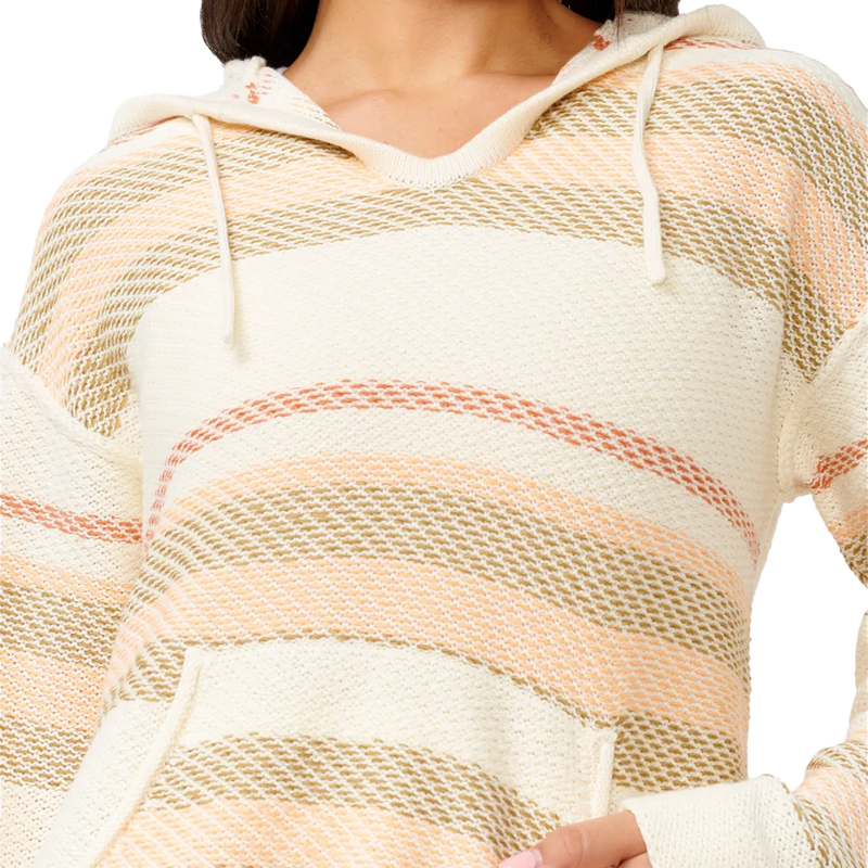 Women's Desert Dreams Striped Poncho, Rip Curl Women's Desert Dreams Striped Poncho Neckline
