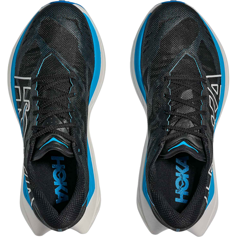 Women's Rocket X Trail, Hoka Women's Rocket X Trail in BKSK-Black/Skyward Blue pair top