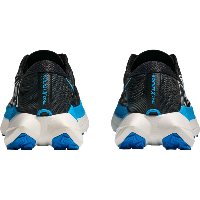 Women's Rocket X Trail, Hoka Women's Rocket X Trail in BKSK-Black/Skyward Blue pair back