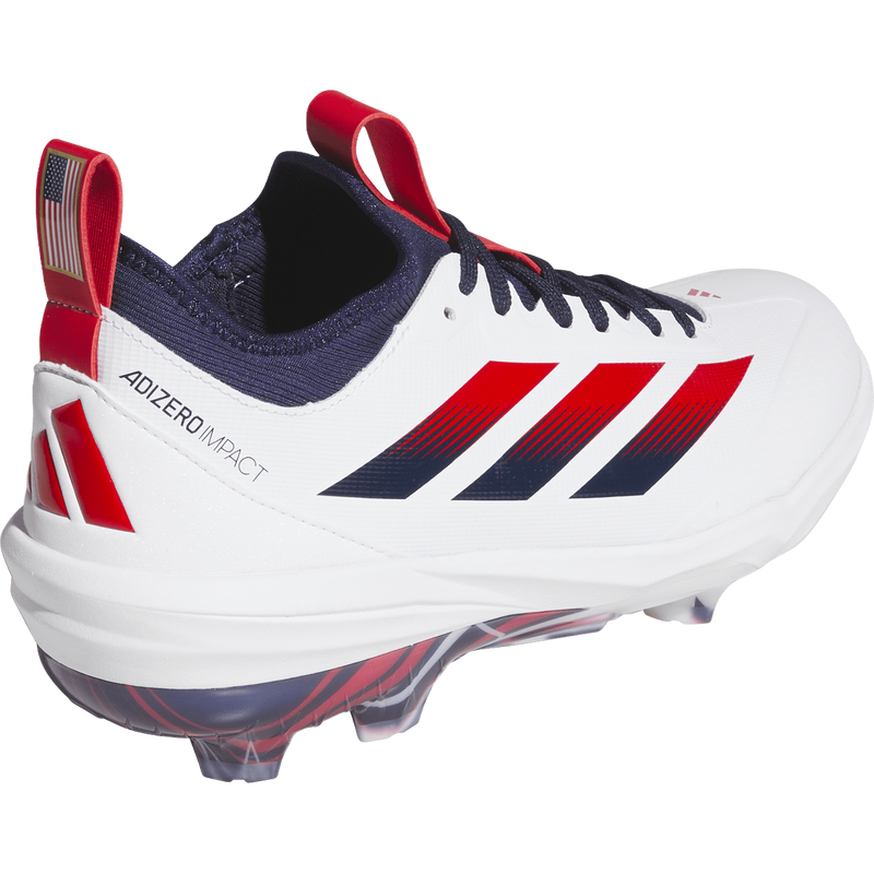 Adizero Impact TPU 2.0 USA, Adidas Adizero Impact TPU 2.0 USA in White/Red/Blue right back
