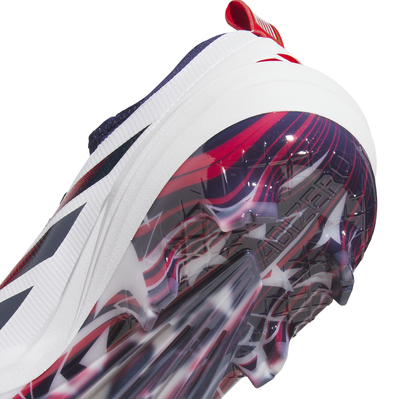 Adizero Impact TPU 2.0 USA, Adidas Adizero Impact TPU 2.0 USA in White/Red/Blue heel