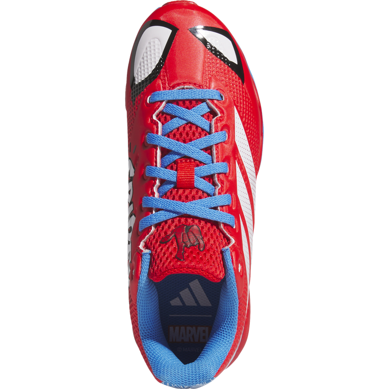 Youth Adizero Impact 2.0 MD Spider-Man, Adidas Youth Adizero Impact 2.0 MD Spider-Man in Red/White/Blue top