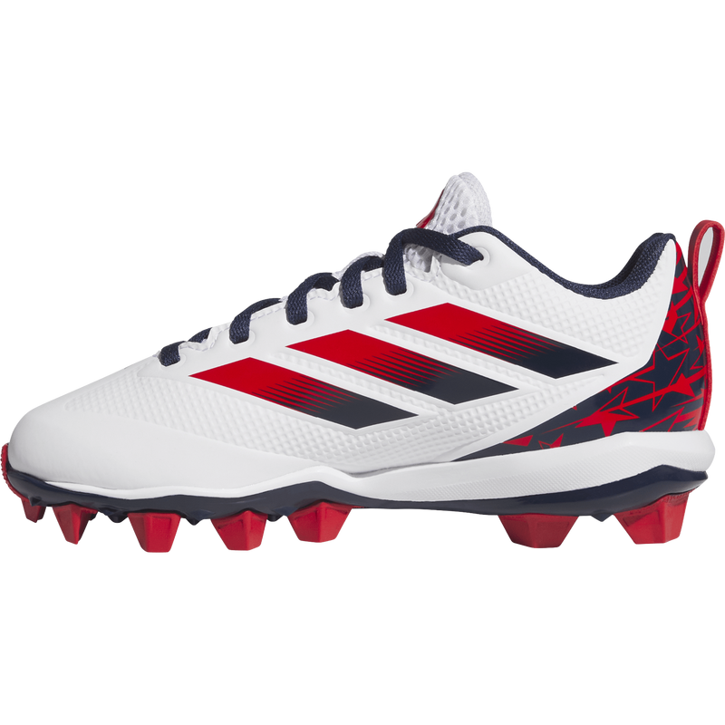 Youth Adizero Impact MD USA, Adidas Youth Adizero Impact MD USA in White/Blue/Red right inside profile