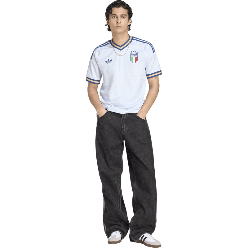 Italy FIGC Away Jersey, Adidas Italy FIGC Away Authentic Jersey on model