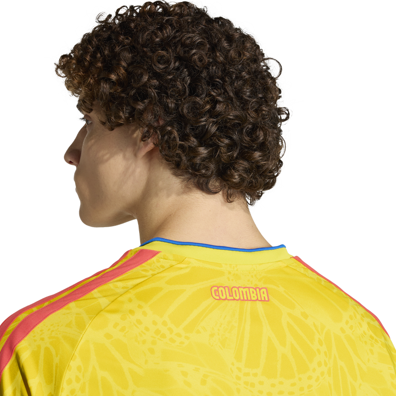 Colombia Home Replica Jersey, Adidas Columbia Home Replica Jersey in Impact Yellow back graphic