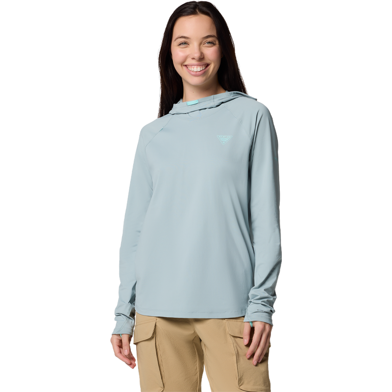Women's Wild Cast Sun Hoodie, Columbia Women's Wild Cast Sun Hoodie in Crushed Blue
