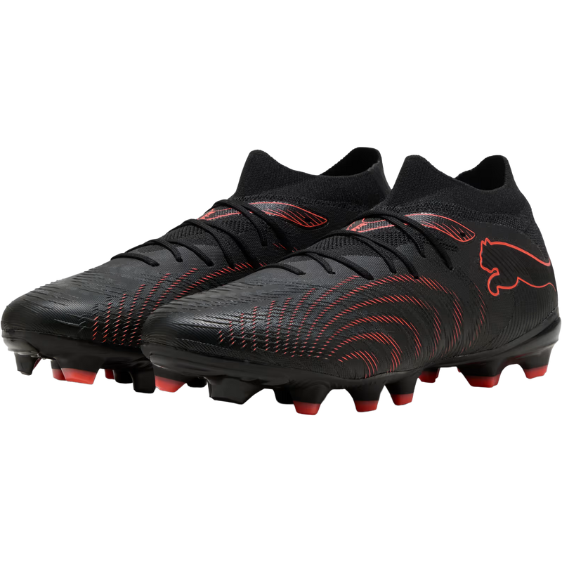 Future 9 Match FG/AG, Puma Future 9 Match FG/AG in 02-Black/Red/Gray pair front left