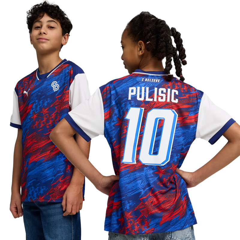 Youth Christian Pulisic 10 US Passion Jersey, Puma Youth Christian Pulisic 10 US Passion Jersey Front and Back
