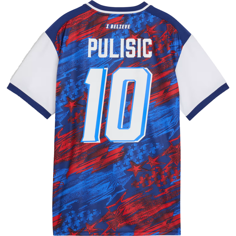 Youth Christian Pulisic 10 US Passion Jersey, Puma Youth Christian Pulisic 10 US Passion Jersey Back