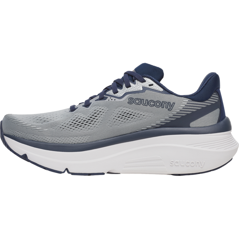 Men's Guide 19, Saucony Guide 19 in 118-Fossil/Navy inside profile of right shoe
