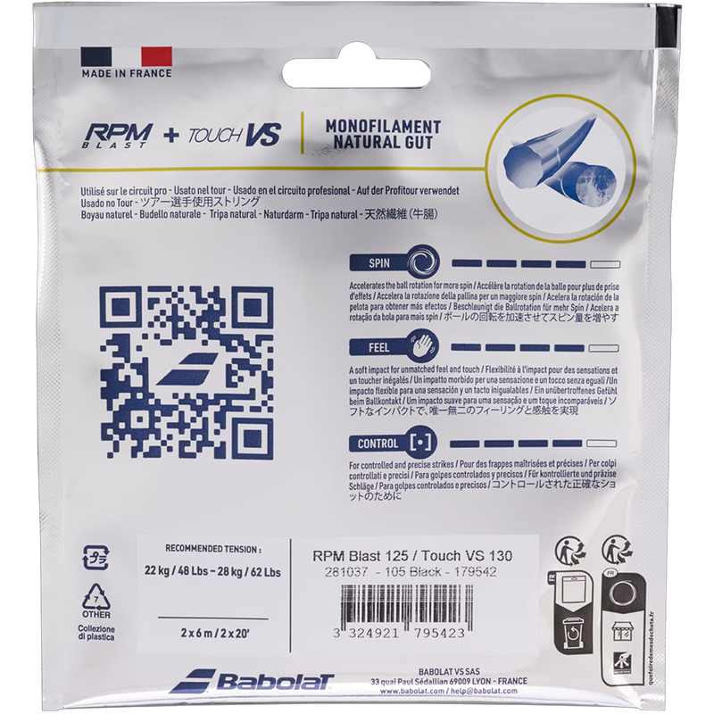 RPM Blast + Touch VS String, Babolat RPM Blast + Touch VS String Back