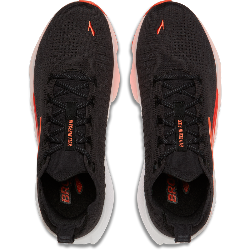 Men's Glycerin Flex, Brooks Men's Glycerin Flex in 023-Black/Orange pair top