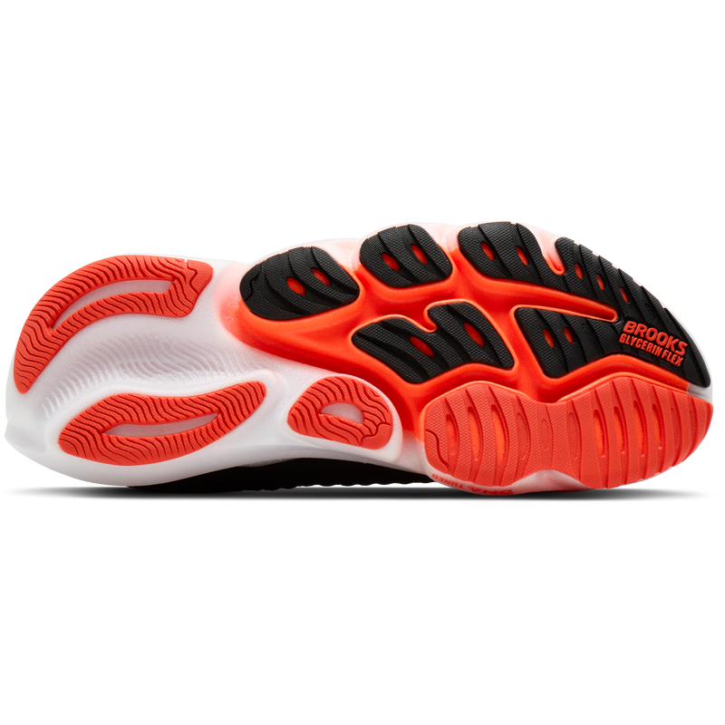 Men's Glycerin Flex, Brooks Men's Glycerin Flex in 023-Black/Orange bottom